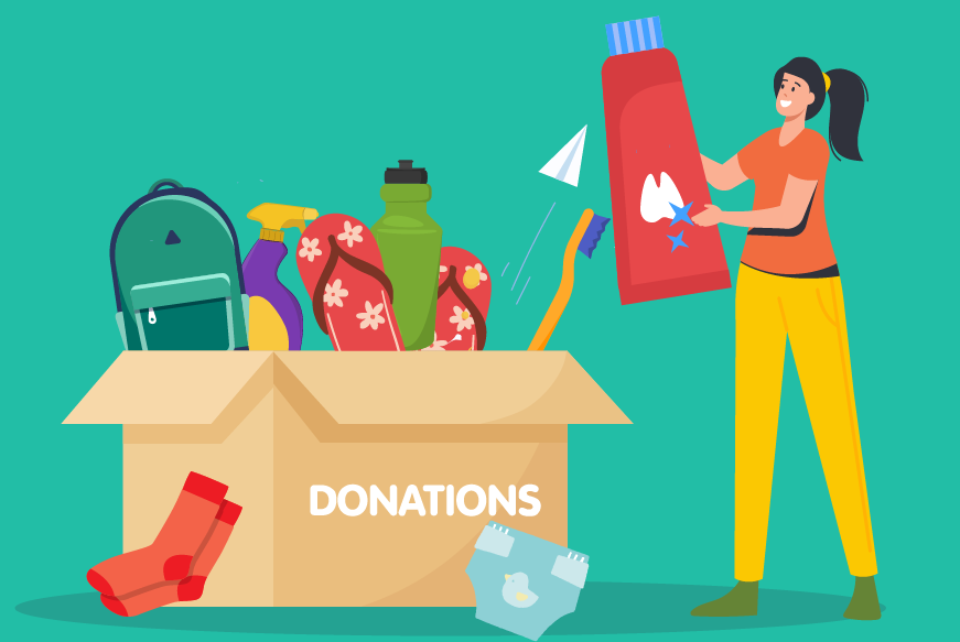 Graphic of a box of donations